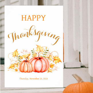 Thanksgiving Day Pumpkins Poster