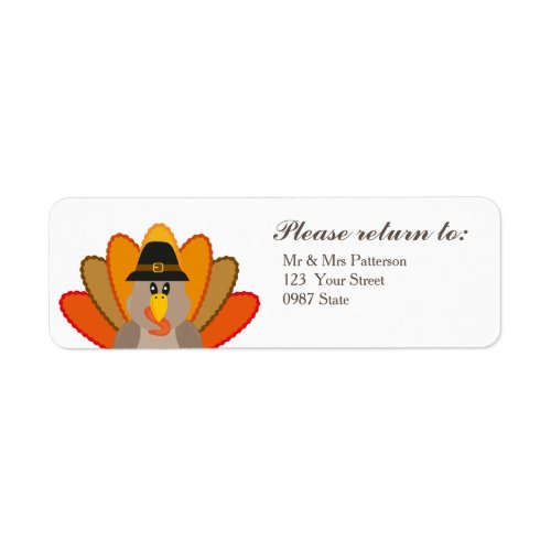 Thanksgiving day return address label