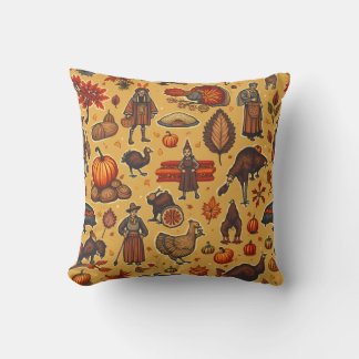 Thanksgiving day throw pillow