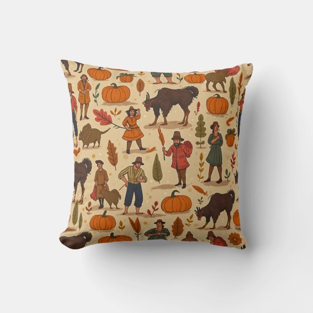 Thanksgiving day throw pillow (Front)