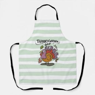 Thanksgiving Day Turkey Art – Classic Autumn Apron