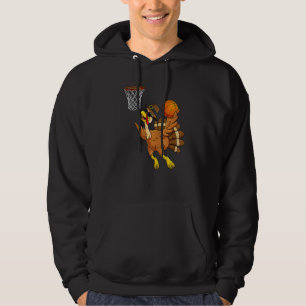 Thanksgiving Day Turkey Basketball Player Pilgrim Hoodie