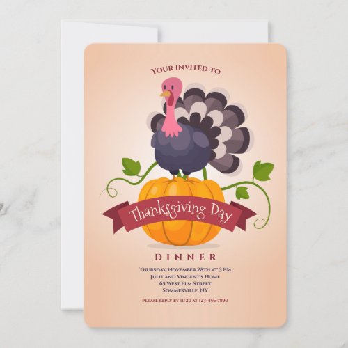 Thanksgiving Day Turkey Invitation
