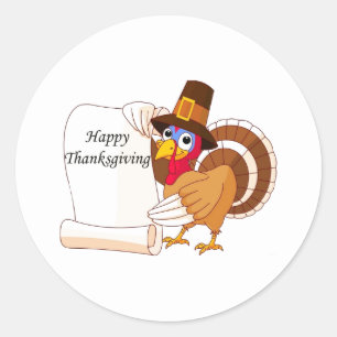 Thanksgiving day turkey stickers