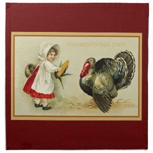 Thanksgiving Day vintage design, Cloth Napkin