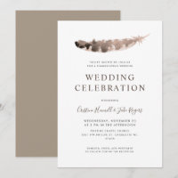 Thanksgiving Day Weekend Wedding Turkey's Feather