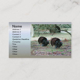 Thanksgiving Day Wild Turkeys in an Open Field Business Card