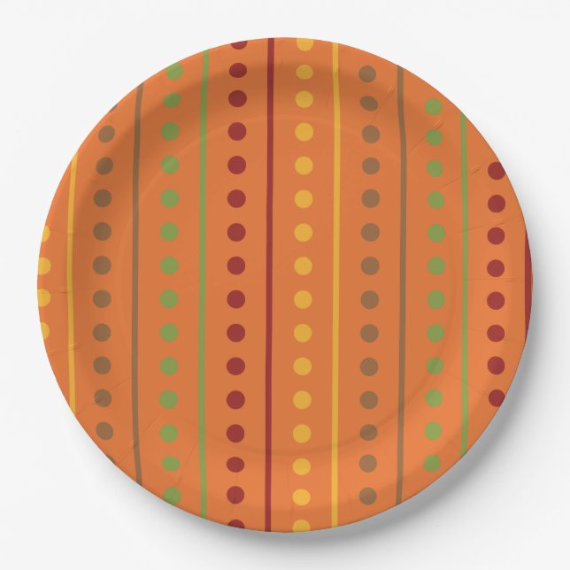 Thanksgiving Decoration Autumn Fall Pattern Paper Plates (Front)