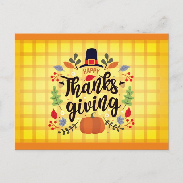 Thanksgiving Decoration Celebration Postcard (Front)
