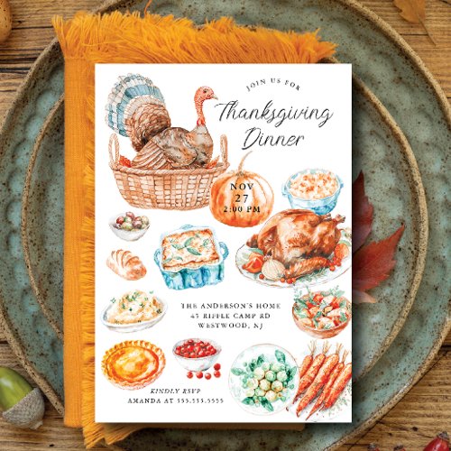 Thanksgiving Delights Dinner Invitation