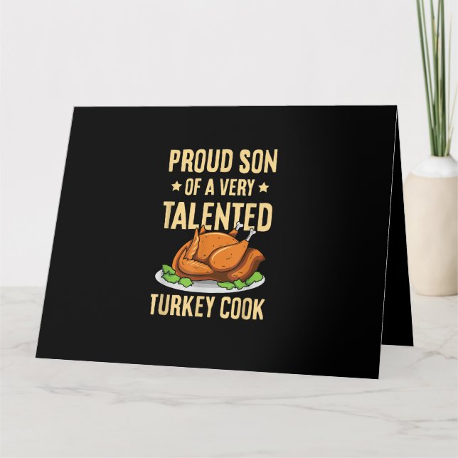 Thanksgiving Design for a Son of a Turkey Cook Card (Front)