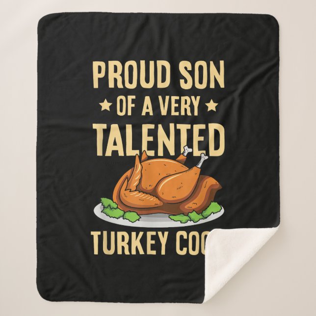 Thanksgiving Design for a Son of a Turkey Cook Sherpa Blanket (Front)