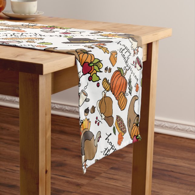 Thanksgiving Design with Pumpkins, Turkeys Runner (In Situ)