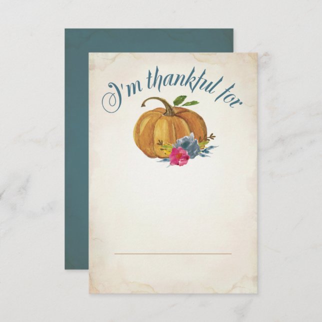 Thanksgiving Diner Table Place Cards (Front/Back)