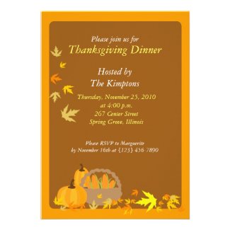 Thanksgiving Dinner 5x7 Harvest invitation
