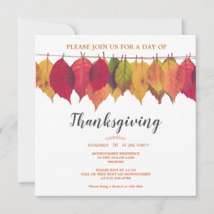 Thanksgiving Dinner Autumn Leaves Template