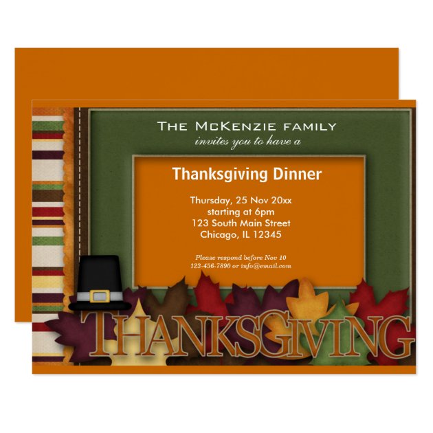 Thanksgiving Dinner Card