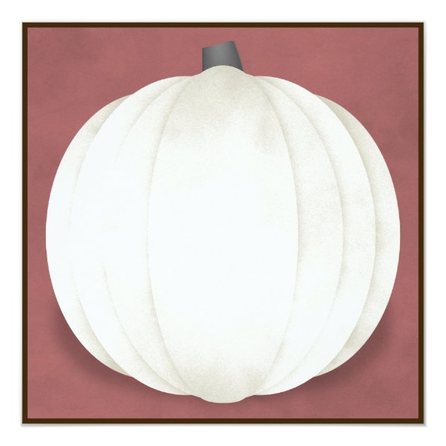 Thanksgiving Dinner Country Rustic White Pumpkin Card