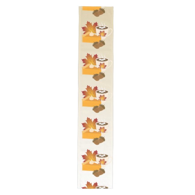 Thanksgiving Dinner Cuisine Pumpkin Pie Hot Cocoa Medium Table Runner (Front)