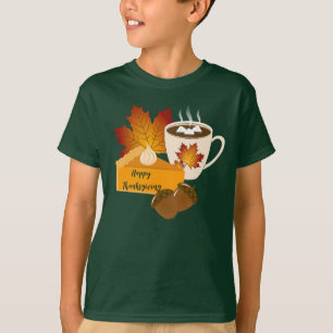 Thanksgiving Dinner Cuisine Pumpkin Pie Hot Cocoa T-Shirt