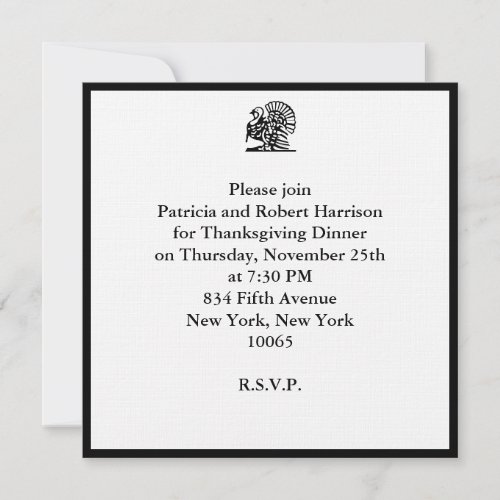 Thanksgiving Dinner  Elegant Invitation