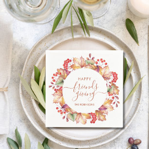 Thanksgiving Dinner Fall Colors Friendsgiving Napkins