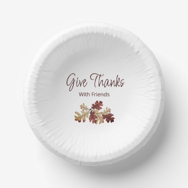 Thanksgiving Dinner Fall Foliage Friendsgiving   Paper Bowls (Front)
