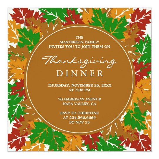 Thanksgiving Dinner Flat Invitation