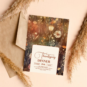 Thanksgiving Dinner Floral Invitation