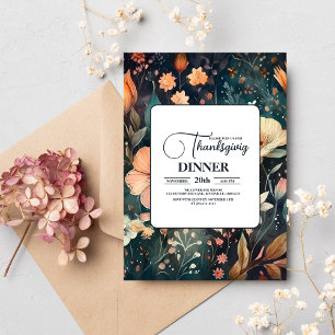 Thanksgiving Dinner Floral Invitation