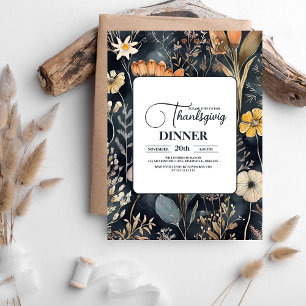 Thanksgiving Dinner Floral Invitation