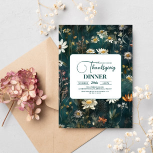 Thanksgiving Dinner Floral Invitation