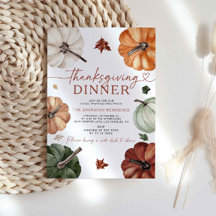 Thanksgiving Dinner, Friendsgiving, Let;s Gather Invitation
