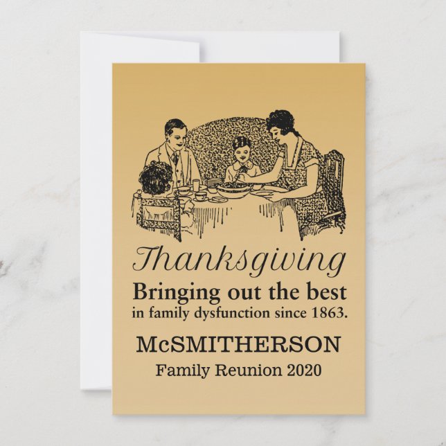 Thanksgiving Dinner Funny Family Reunion Invitatio Invitation (Front)