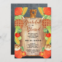 Thanksgiving Dinner-Harvest Grateful Blessed Invit Invitation