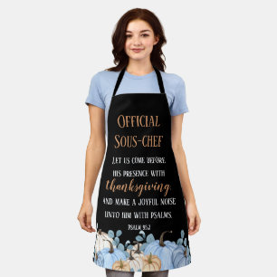 Thanksgiving Dinner Helper Sous-Chef Black Apron