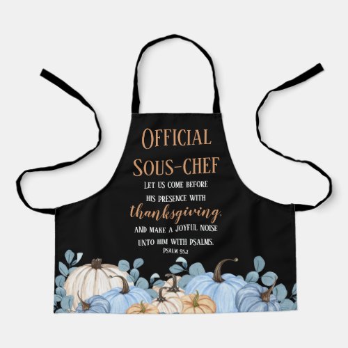 Thanksgiving Dinner Helper Sous_Chef Black Apron