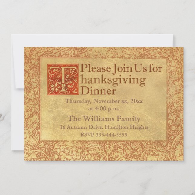 Thanksgiving Dinner Holiday Card (Front)