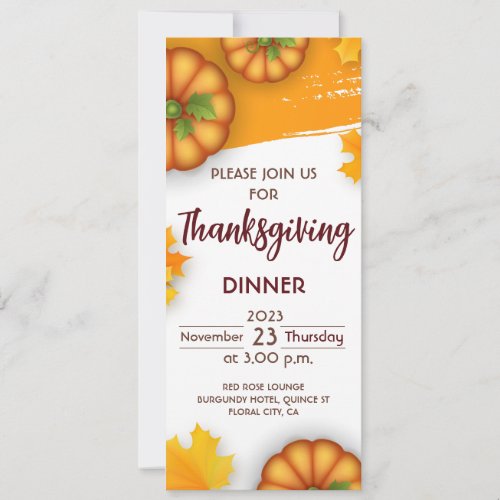 Thanksgiving Dinner Invitation