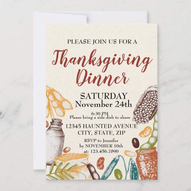 Thanksgiving Dinner Invitation (Front)