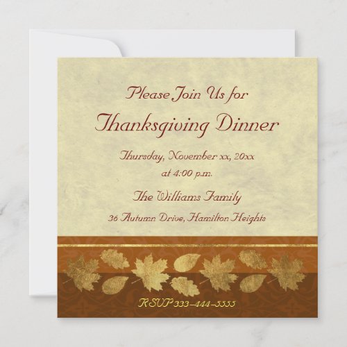 Thanksgiving Dinner Custom Invites