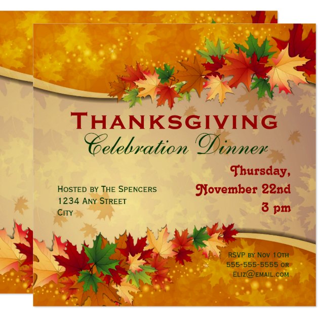 Thanksgiving Dinner Invitation