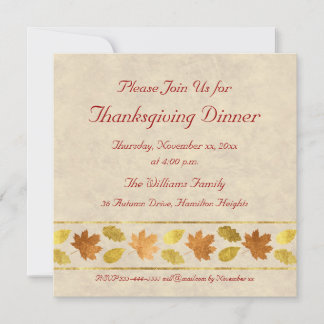 Thanksgiving Dinner Invitation
