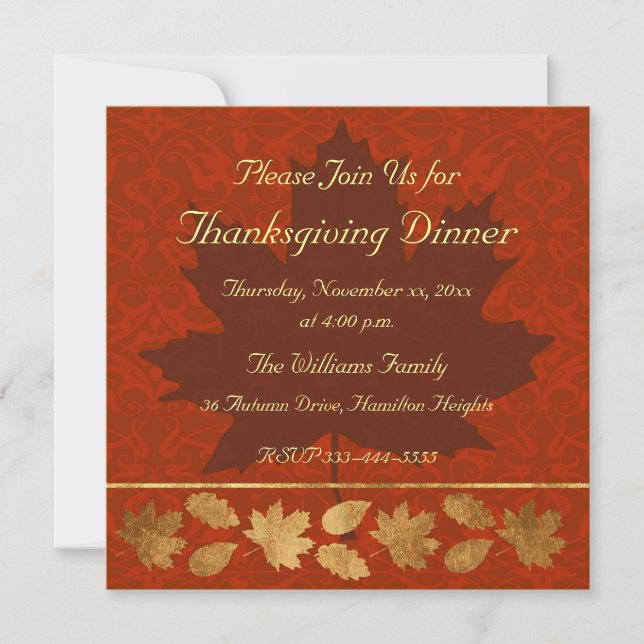Thanksgiving Dinner Invitation (Front)