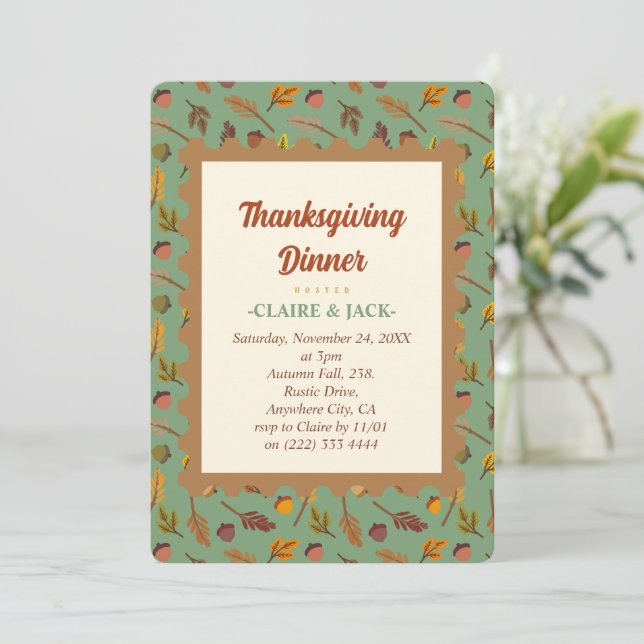 Thanksgiving Dinner Invitation (Standing Front)