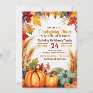 Thanksgiving Dinner Invitation