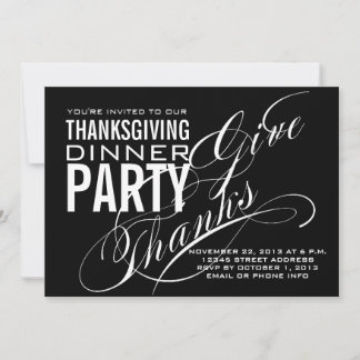 THANKSGIVING DINNER INVITATION | BLACK