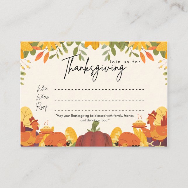 Thanksgiving Dinner Invitation Design (Front)