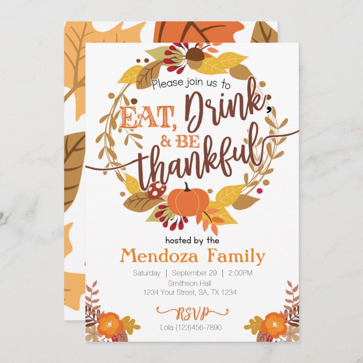 Thanksgiving Dinner Invitation, Feast Invitation | Zazzle