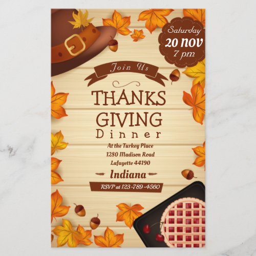 Thanksgiving Dinner Invitation Flyer